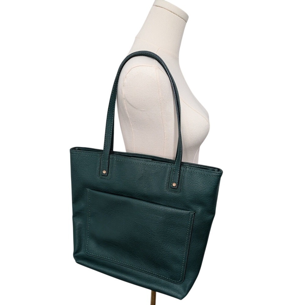 NWOT Lauren Conrad Teal Emerald Green Faux Leather Tote Bag‎